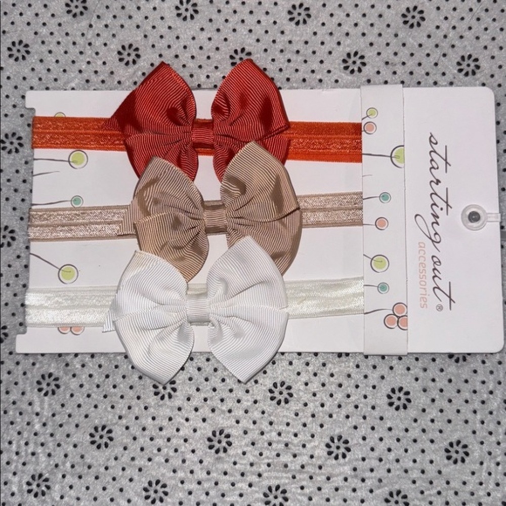🛍 NEW PRETTY Little GIRLS BUNDLE OF 3 BOW SIZE 0-24 MONTHS